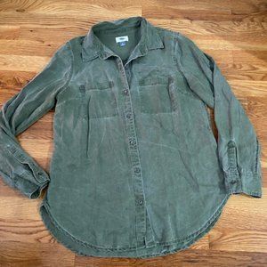 Old Navy Washed Olive GReen Button Down Shirt